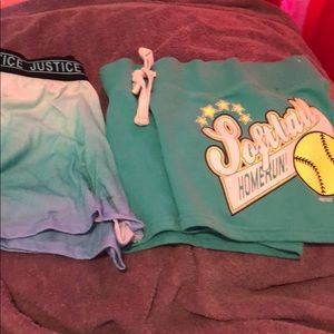 Active teal justice shorts
